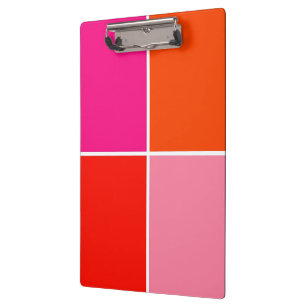 Rosa und orange Quadrate Klemmbrett