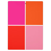 Rosa und orange Quadrate Klemmbrett (Rückseite)