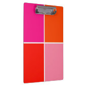 Rosa und orange Quadrate Klemmbrett (Rechts)
