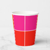 Rosa und orange Quadrate Pappbecher (Rechts)
