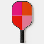 Rosa und orange Quadrate Pickleball Schläger (Vorderseite)