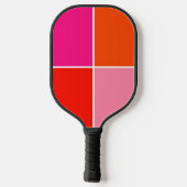 Rosa und orange Quadrate Pickleball Schläger (Rückseite)