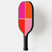Rosa und orange Quadrate Pickleball Schläger (Links)
