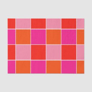 Rosa und orange Quadrate Seidenpapier