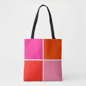 Rosa und orange Quadrate Tasche (Vorderseite)