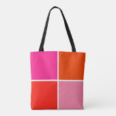 Rosa und orange Quadrate Tasche (Rückseite)