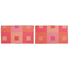 Rosa und orange Rechtecke Kissenbezug