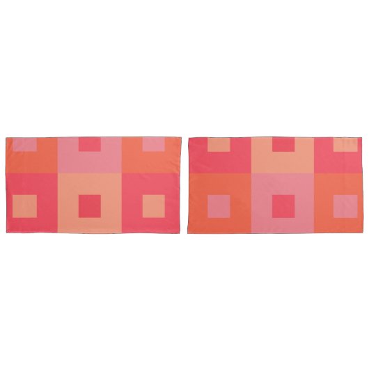 Rosa und orange Rechtecke Kissenbezug (Vorderseite-Set)