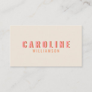 Rosa und Orange Retro-Typografie Kreative Moderne Visitenkarte