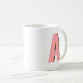Rosa und orange Retro-Typografie-Monogramm-Initial Kaffeetasse (VorderseiteRechts)