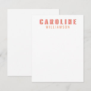 Rosa und orange Retro-Typografie personalisierter  Mitteilungskarte
