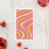 Rosa und orange Retro-Wellen Serviette (Beispiel)