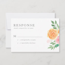Rosa und orange Rose RSVP Karte