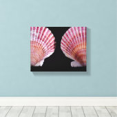 Rosa und orange Scallops Leinwanddruck (Insitu (Holzboden))