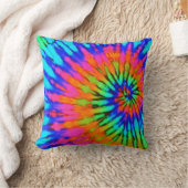 Rosa und orange Spiralkissen Gefärbte Krawatte Kis Kissen (Decke)