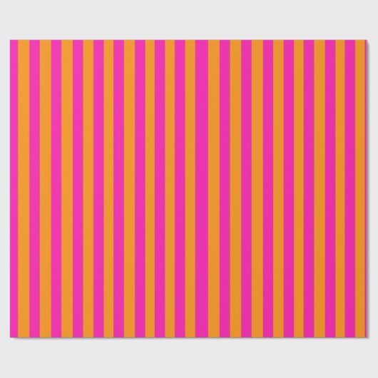 Rosa und orange Streifen Geschenkpapier (Flach)