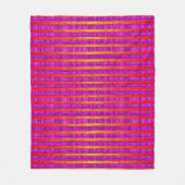 Rosa und Orange, Streifen und Kariert Fleecedecke (Vorderseite)