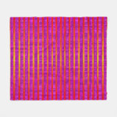 Rosa und Orange, Streifen und Kariert Fleecedecke (Vorderseite (Horizontal))