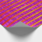 Rosa und Orange, Streifen und Kariert Geschenkpapier (Ecke)