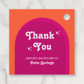 Rosa und orange Sunset Retro Bacheloretto Wochenen Geschenkanhänger (Rückseite)