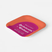 Rosa und orange Sunset Retro Bacheloretto Wochenen Pappteller (Gewinkelt)