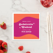 Rosa und orange Sunset Retro Bacheloretto Wochenen Serviette (Beispiel)