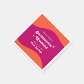 Rosa und orange Sunset Retro Bacheloretto Wochenen Serviette (Ecke)