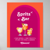 Rosa und Orange Sunset Retro Spritz Bar Poster (Vorne)
