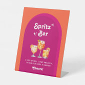 Rosa und Orange Sunset Retro Spritz Bar Sockelschild (Vorderseite)