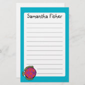 Rosa und orange Tupfen-Fische Briefpapier (Vorne/Hinten)