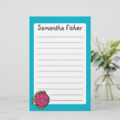 Rosa und orange Tupfen-Fische Briefpapier (Stehend Vorderseite)