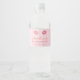 Rosa und orange Valentinstag-Junggesellinnen-Absch Wasserflaschenetikett