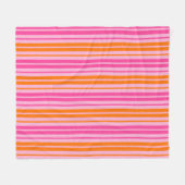 Rosa und orange vertikal gestreift Design Fleecedecke (Vorderseite (Horizontal))
