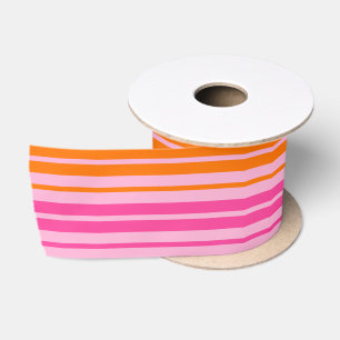 Rosa und orange vertikal gestreift Design Satinband