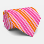 Rosa und orange vertikale Streifen Design Krawatte (Gerollt)