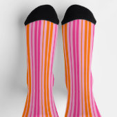 Rosa und orange vertikale Streifen Design Socken (Oben)