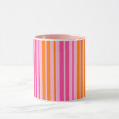 Rosa und orange vertikale Streifen Design Tasse (Zentrum)