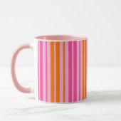 Rosa und orange vertikale Streifen Design Tasse (Links)