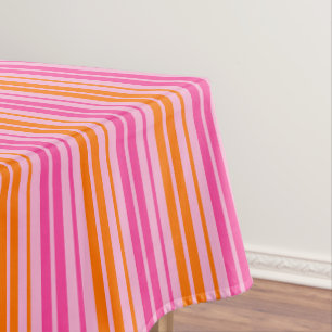 Rosa und orange vertikale Streifen Design Tischdecke