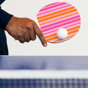 Rosa und orange vertikale Streifen Design Tischtennis Schläger