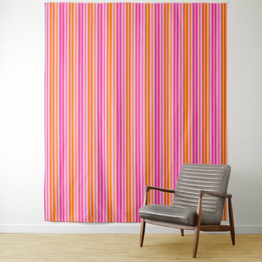 Rosa und orange vertikale Streifen Design Wandteppich (Beispiel)