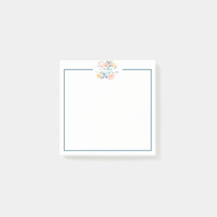 Rosa und orange Wasserfarbe florale personalisiert Post-it Klebezettel