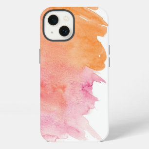 Rosa und orange Wasserfarbe-Mal-Spill-Handyhülle iPhone 13 Hülle