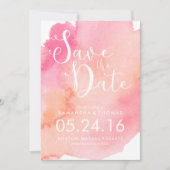 Rosa und orange Wasserfarbe Save the Date
