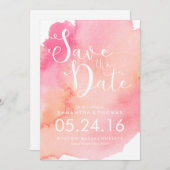 Rosa und orange Wasserfarbe Save the Date (Vorne/Hinten)