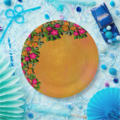 Rosa und orange Wildblumen Pappteller (Party)