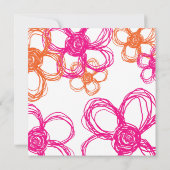 Rosa und orange wilde Blume Einladung Hochzeit (Rückseite)