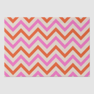 Rosa und orange Zickzack-Chevron-Muster Seidenpapier