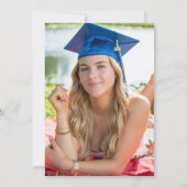 Rosa und orangefarbene Aquarelltöne Abschluss Einladung (Rückseite)