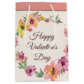 Rosa und orangefarbene Aquarelltöne Mittlere Geschenktüte (Vorderseite)